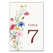 Wilde bloem-weddenschapsnummer kaart (Achterkant)