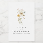 Wilde bloem wijn etiket (Enkel label)