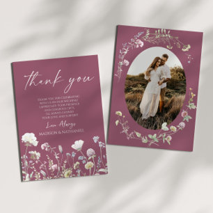 Wilde bloem Wilde bloemen Bloementuin Aangepaste f Bedankkaart