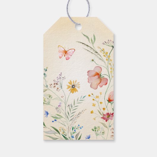 Wilde bloem Wimysisch Baby shower Gast Dank u Cadeaulabel (Achterkant)