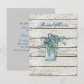 wilde bloem , witgewassen hout , bruiloft frans la kaart (Voorkant / Achterkant)