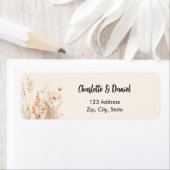 Wilde bloem witroze retouradres etiket (Insitu)