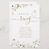 Wilde bloem zet een ring op het vrijgezellenfeest  (Voorkant / Achterkant)