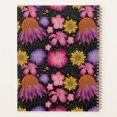 Wilde bloem Zwarte Floral Gepersonaliseerd Planner (Achterkant)