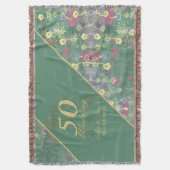 Wilde bloemen 50th Wedding Jubileum Throw Blanket Deken (Voorkant Verticaal)