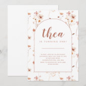 Wilde bloemen Aannodiging Kaart (Voorkant / Achterkant)