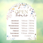 Wilde bloemen Aansluiting Open uren Venster Cling Raamsticker (Vel 3)