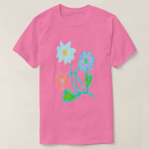 Wilde Bloemen Abstracte Kunst om te Dragen T-shirt