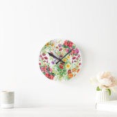 Wilde bloemen Acrylwandklok, rond (medium) Ronde Klok (Huis)