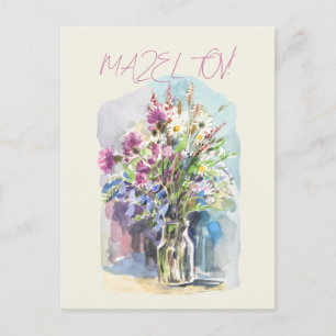 Wilde bloemen ansichtkaart briefkaart