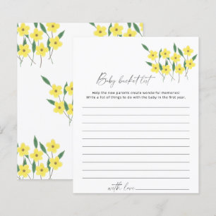 Wilde bloemen Baby bucket list game