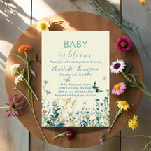 Wilde bloemen baby in bloei baby shower