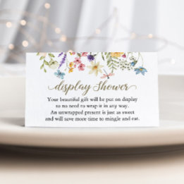Wilde bloemen Baby in bloei display douche Informatiekaartje