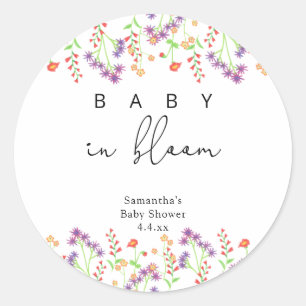 Wilde bloemen - Baby in bloei Ronde Sticker