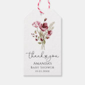 Wilde bloemen Baby in het Baby shower Bloom Dank j Cadeaulabel (Voorkant)
