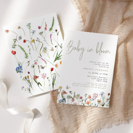 Wilde bloemen Baby in het Baby shower Bloom Kaart