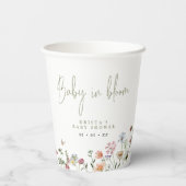 Wilde bloemen Baby in het Baby shower Bloom Papieren Bekers (Achterkant)