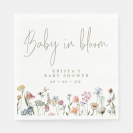 Wilde bloemen Baby in het Baby shower Bloom Servet
