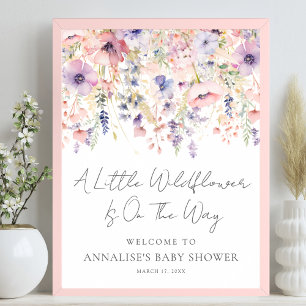 Wilde Bloemen Baby Shower Bloemstuk Poster
