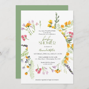 Wilde bloemen Baby shower florale elegant-uitnodig Save The Date