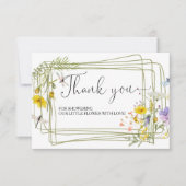 Wilde bloemen Baby shower Hartelijk dank Kaart (Voorkant)