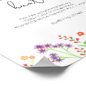 Wilde bloemen, baby shower jachtwild poster (Hoek)