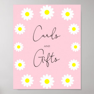 Wilde bloemen — baby shower met kaartjes en gesche poster