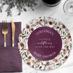 Wilde Bloemen Baby Shower Papieren Borden Bordje