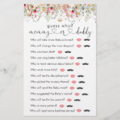 Wilde bloemen Baby shower "Raad eens wie" spel (Voorkant)