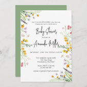 Wilde bloemen Baby shower Spring Save The Date (Voorkant / Achterkant)