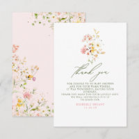 Wilde bloemen Baby shower Weinig bedankt