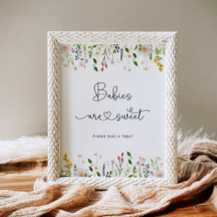 Wilde bloemen Baby's zijn zoet Poster