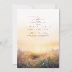 Wilde bloemen Beweide Elegant Summer Engagement Pa Kaart