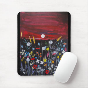 Wilde bloemen bij zonsondergang Schilderij van Alf Muismat