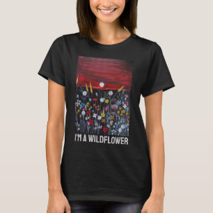 Wilde bloemen bij zonsondergang Schilderij van Alf T-shirt