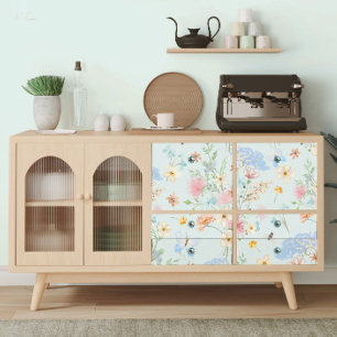 Wilde bloemen Blauwe Floral Boe Decoupage Tissuepapier
