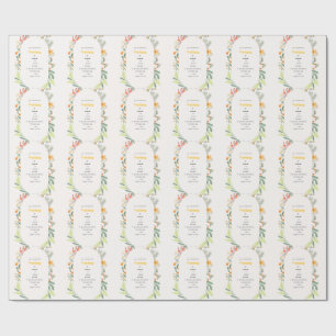 Wilde Bloemen Bloemboog Tuinfeest Uitnodiging Cadeaupapier