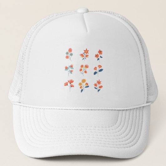 Wilde bloemen Bloemen Botanisch Trucker Pet (Voorkant)