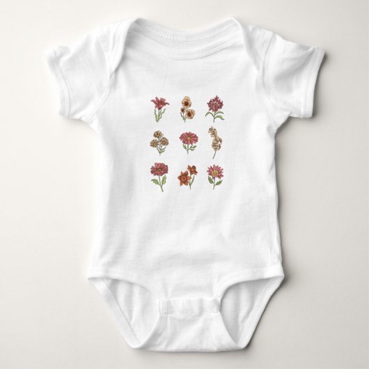 Wilde bloemen  bloemen botanische bloemen romper (Voorkant)
