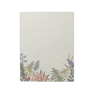 Wilde bloemen Bloemen Stationery Lined Notitieblok