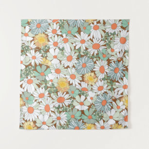Wilde bloemen bloemenmotief, naadloos motief. wandkleed