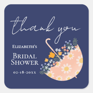 Wilde Bloemen Bloemenscherm Tuin Bruiloft Feest Vierkante Sticker