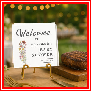 Wilde Bloemen Bloemstuk   Boho Baby Shower Servet