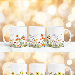 Wilde Bloemen Bloemstuk, Botanische Tuin, Kleurrij Koffiemok