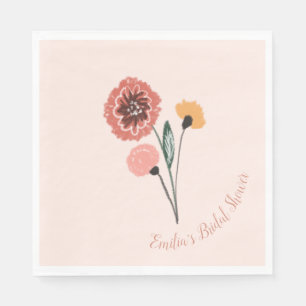 Wilde Bloemen Boeket Bloemstuk Bruids Bruiloft Servet