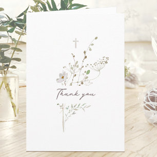 wilde bloemen boeket religieus Dank u kaart