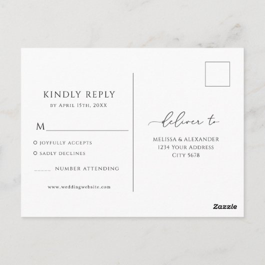 Wilde bloemen Boho Garden Floral RSVP Weddenschap Briefkaart (Achterkant)