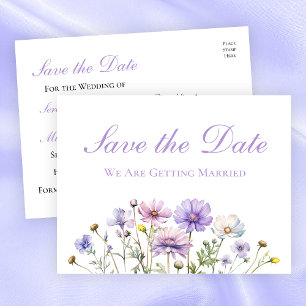 Wilde Bloemen Boho Trouw Bloemstuk Bewaar De Datum Briefkaart