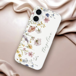 Wilde Bloemen Boho Waterverf Bloemig met Elke Naam iPhone 16 Hoesje