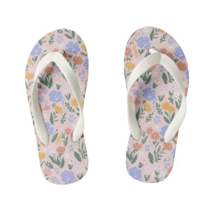Wilde Bloemen Botanisch Bloemstuk Roze Kinder Teenslippers